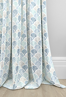 Foxley Faux Silk, Marine - Made to Measure Curtain